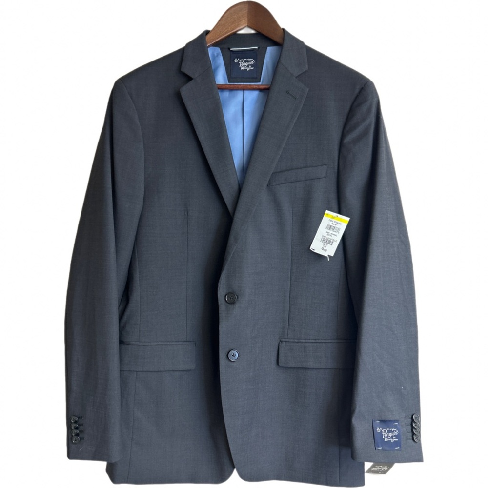 Penguin Blazer Men's Size 42L/36W Black 100% Wool Two Button Blazer modern suit